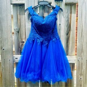 Royal Blue Fit and Flare Occasion Dress